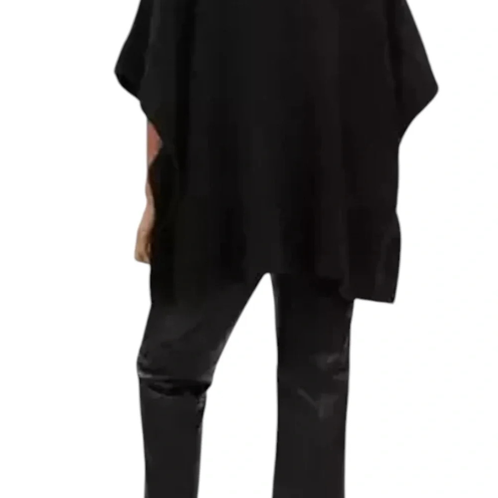 NWT Coach Black Signature Knit Wool Poncho XS Small Quiet Luxury Designer. $498 - Picture 3 of 4
